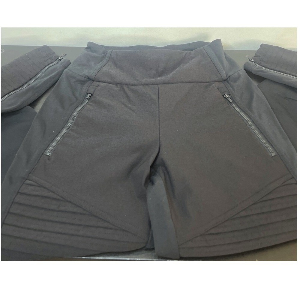 Athleta Headlands Hybrid Moto Tight Black High Rise Leggings Size 2 Sporty Edgy